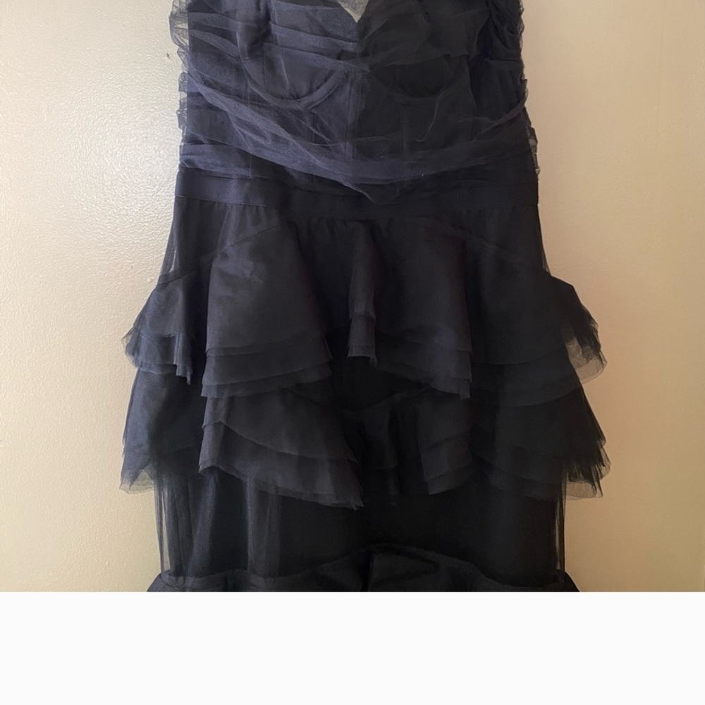 Michael Costello Alai Elegant Black Strapless Evening Dress - Picture 3 of 11